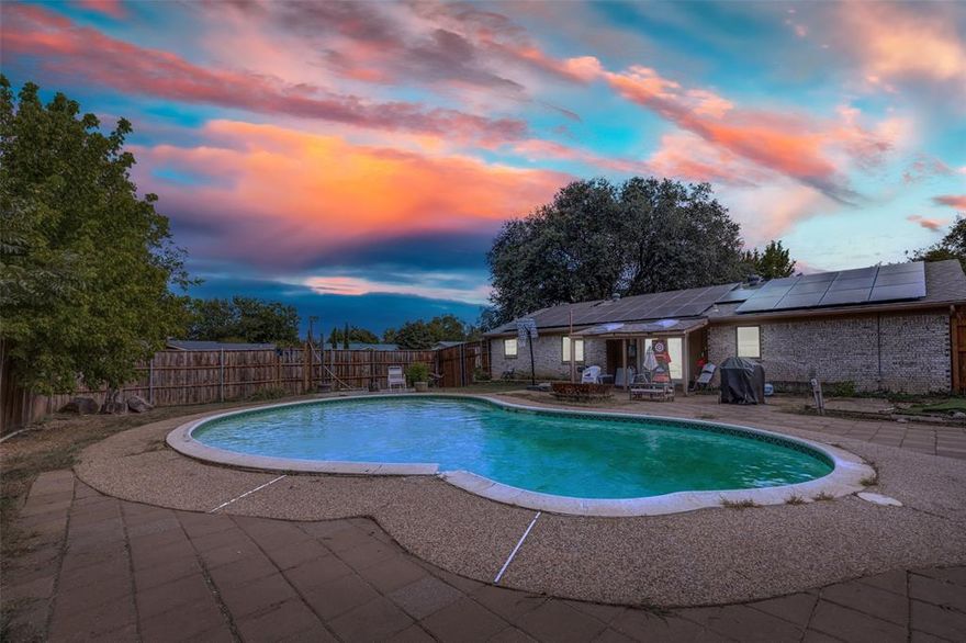 Charming Corner-Lot Home with Pool & Prime Location!
Welcome to this beautifully maintained 3-bedroom, 2-bathroom home with an additional office or flex space, perfectly situated on a spacious corner lot. This home combines classic charm with modern convenience, ideal for both relaxing and entertaining.
Step inside to find a warm and inviting layout, featuring a bright living area and plenty of natural light. The kitchen and dining spaces flow seamlessly together, making it easy to gather with family and friends. The dedicated office provides the perfect space for working from home, studying, or creating your own hobby room.
Step outside to your private backyard oasis! Enjoy the beautiful pool, generous patio space, and mature landscaping, perfect for Texas summers and weekend get-togethers.
This home offers an unbeatable location: just 10 minutes from AT&T Stadium (home of the Dallas Cowboys) and Globe Life Field, with plenty of shopping, dining, and entertainment options nearby. Plus, it’s walking distance to the elementary school!
Don’t miss your chance to own this gem in a highly desirable area. Schedule your private tour today!