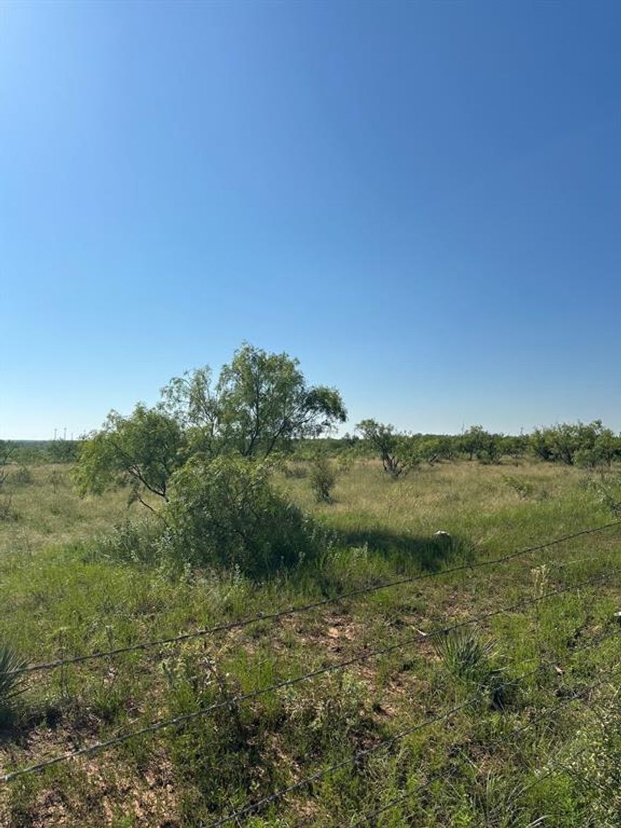 Location, location, location! Just 20 minutes NE of Abilene lies an idyllic 10.5-ac parcel, beckoning you to craft your dream home or seize a promising investment opportunity. Envision a tranquil homestead, or a flourishing garden, even a haven for livestock amidst the serene landscape. Convenience meets rural tranquility as water & electricity available at county road. Seize this chance to embrace a lifestyle where the conveniences of Abilene's restaurants, shopping & activities are within minutes, yet the solace of open spaces envelops you. Whether you aspire to cultivate a thriving orchard, nurture livestock, or simply bask in the beauty of the Texas countryside. Good fertile soil & all weather road with utilities available make a great Texas land investment! Dotted with mesquite trees, the property exudes rustic charm while offering abundant wildlife sightings, beautiful sunsets & promising a harmonious coexistence with nature. More acreage available. Seller financing available.