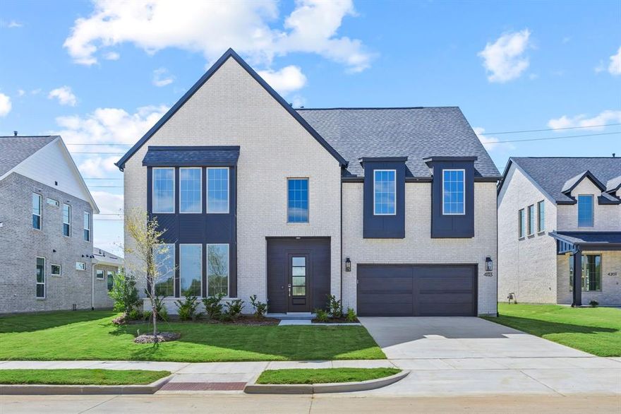 New Construction by Olivia Clarke Homes. Welcome to Chatham Reserve, a sanctuary of estate-style homes nestled on expansive oversized homesites in the esteemed Aubrey ISD, just 1.5 miles from Highway 380. Perfectly positioned between Lake Lewisville and Lake Ray Roberts, this new community seamlessly blends the tranquility of North Texas living with modern conveniences.  Our stunning Ellis plan spans 3,837 square feet, showcasing thoughtful designs and exquisite finishes that marry elegance with practicality. Fall in love with the light-filled, open floorplan featuring soaring two-story ceilings in the family room, which flows effortlessly into a dreamy chef's kitchen.  Work from home in your private study, and retreat to the luxurious primary suite downstairs, complete with a spa-like bathroom and an expansive walk-in closet. Guests will appreciate the privacy of a second downstairs bedroom.  Family nights are elevated with a spacious game room and a huge media room, while the kids enjoy their own bedrooms upstairs. You'll adore the large, covered patio and backyard, perfect for outdoor gatherings and relaxation.  Chatham Reserve offers the charm of small-town living with easy access to major employers, top-rated schools, shopping, and dining. Make Chatham Reserve your forever home. Call Jessica today!