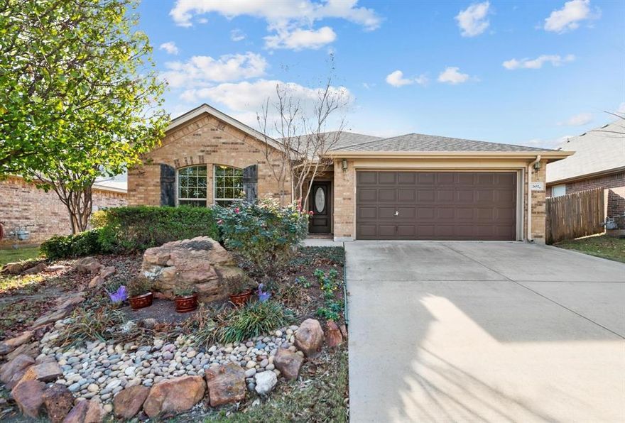 This charming brick home offers three bedrooms and two full baths in the highly sought-after Village of Woodland Springs neighborhood! Enjoy a thoughtful layout with a spacious kitchen featuring granite countertops, an island, and ample cabinet space.
The beautiful backyard boasts an extended pergola, a pave stone patio, a serene water feature, and lush landscaping—perfect for relaxing or entertaining.Located in Keller ISD, with easy access to shopping and dining just a short drive away.Don’t miss this incredible opportunity—schedule your showing today! Credit score 600+, Income 3 times the rent. No Section 8 accepted.