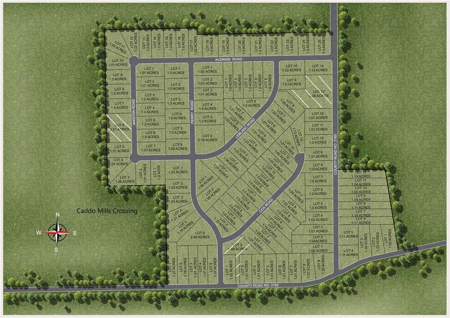 Come see these beautifully developed 1 plus acre lots in upcoming Caddo Mills. These have house pads already on each lot. Upgraded utilities are at the road. Phase 1 of a beautiful development that will have pickleball courts, a park, and walking trail. Plat is filed and ready to go. Hurry and gets yours today! THE FIRST 5 LOTS SOLD WILL BE FOR $119,000, ALL LOTS SOLD AFTER WILL BE AT $129,000. All information about the development including the deed restrictions and recorded plat can be found at this website www.fieldsideco.com then go to the Developments tab then to Caddo Mills Crossing.