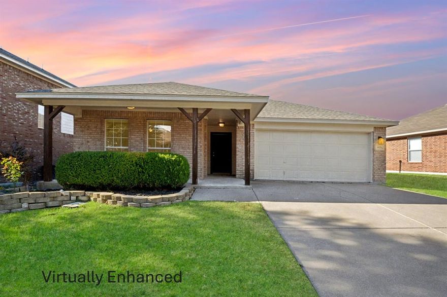 Beautifully Updated 3-Bedroom, 2-Bath Single-Story Home in Fort Worth!
This single-story home offers a flowing, functional floor plan designed for a contemporary lifestyle.
The open living room invites relaxation and features a beautiful fireplace and gorgeous low-maintenance vinyl flooring. The kitchen offers sleek granite countertops, stainless steel appliances, and ample cabinet space. The luxurious updates continue into both bathrooms, which also feature matching granite countertops for a cohesive feel.
The sizable primary bedroom offers a private bathroom with dual sinks and a generous walk-in closet. The secondary bedrooms are also spacious and naturally bright, offering comfort for family or guests. Enjoy a charming covered front porch perfect for morning coffee, and a spacious backyard with a quaint covered patio, ideal for outdoor entertaining and relaxation. Close to I-820, shopping, and plenty of restaurants.

**Please see uploaded offer instructions**