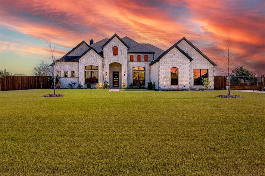 This stunning 4-bedroom, 3-bathroom custom home in Midlothian sits on a spacious lot of over an acre, offering both privacy and luxury. The primary suite boasts an ensuite bath with a soaking tub, separate vanities, and a large walk-in closet. The kitchen is a chef’s dream, complete with a large island and elegant quartz countertops.The beautifully upgraded stained fence, stone retaining wall, and electric gate provide enhanced security and curb appeal. Enjoy outdoor living at its finest with a covered patio featuring a pergola, privacy sun shades, and a cozy fire pit. This exceptional home offers the perfect blend of comfort and style in a serene setting.