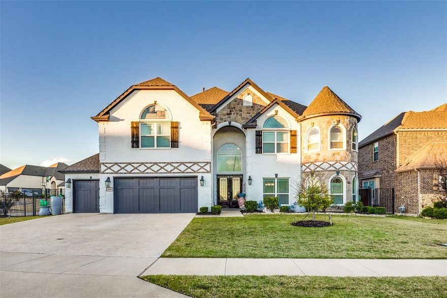 Elegance. Charm. Prestige. With over 4,600 square feet, this stunning 6 Bedroom, 4.5 Bathroom, 3 Car Garage Fort Worth home welcomes you with an impressive curved staircase, soaring ceilings, and abundant natural light throughout. Set on a desirable and large corner lot, this exterior elevation and premium location are hard to find, until now. The open concept layout showcases a gorgeous spacious kitchen with stainless steel appliances, a double oven, generous pantry, and coffee bar, all flowing seamlessly into the expansive main living area. The thoughtful floor plan offers 2 bedrooms and 2 full bathrooms on the 1st level along with an elegant office and separate formal dining room ready for holiday dinners. Upstairs, enjoy all of the cozy movie nights possible in your own media room with built-in speakers and beautifully designed lighting. Featuring a large covered patio outside perfect for fire pit nights and s’mores under the Texas sky. Overall an incredible prime location just minutes from Eagle Mountain Lake, Boat Club Road, I-820, parks, shopping, dining, and top-rated schools.