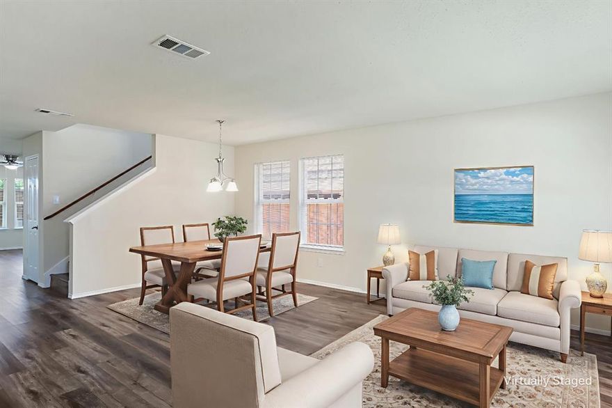 This well-maintained beautiful home is move-in-ready and located in the vibrant Greenleaf Village near Trinity Groves. Generously sized home offers 5 spacious bedrooms, 3 full bathrooms, and 3,294 square feet of functional living space. The main level features luxury vinyl flooring, a formal dining and living room, a bright family room and a well-equipped kitchen. The primary suite is on the main floor and has a large walk-in closet and en-suite bathroom. Upstairs are four additional bedrooms and two full bathrooms offering plenty of flexibility for guests with a large game room for a growing household, can be used as a study. Recent updates include fresh interior paint, cabinets refinished, new blinds, new refrigerator, microwave and dishwasher, updated ceiling fans and steam-cleaned carpets on all second-floor bedrooms and professionally cleaned windows throughout. The backyard is perfect for relaxing, entertaining, or spending time with family. Homeowner installed a bluetooth enabled whisper quiet belt garage door opener. This gem offers convenient access to Dallas’s premier shopping, dining, and entertainment destinations. Enjoy nearby scenic walking trails along the Trinity River and proximity to the Mercy Street Sports Complex. The property is also just minutes from the Dallas Medical District—home to world-renowned hospitals—and offers easy access to major highways for a smooth commute across the metroplex. Home is zoned to highly regarded West Dallas Community School, acclaimed Private School, and the Health Science Magnet High School. This is a fantastic opportunity to own a spacious, updated home in one of Dallas’s most desirable and up-and-coming neighborhoods.