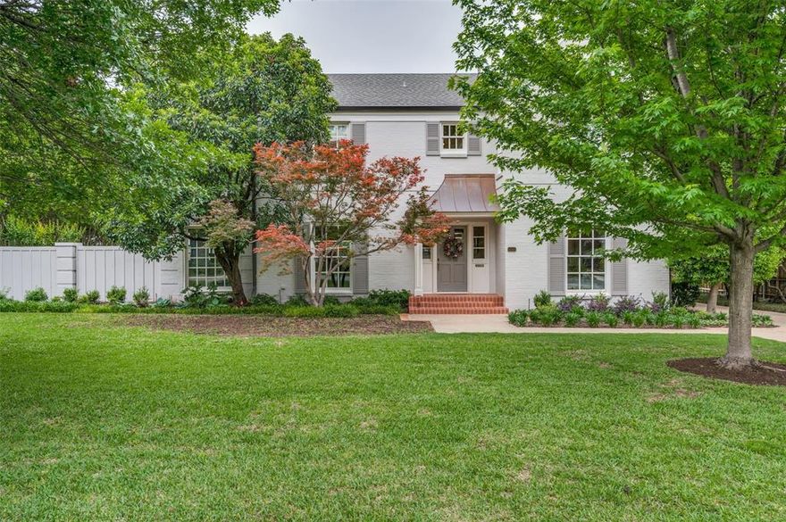 A rare opportunity in the fairway of Preston Hollow - great drive-up, nice trees, and pretty landscaping set the stage for this 1936 classic, one of the oldest homes in Preston Hollow, on a 100' lot. Center hall plan with 9' ceilings on the 1st level. Large, split formals flank a spacious entryway and handsome staircase. To the rear are light-filled kitchen and breakfast areas with a wall of windows. An inviting family room with fireplace leads to the wonderful rear patio, pool, and a fabulous, unusually large greenspace, perfect for children and pets. A cozy study, one wall of which is lined with bookshelves, completes the 1st floor. The primary bedroom is quite large, with a dual closet alcove at one end and 2 more closets in the bath area, which features a double vanity and separate tub and shower. Two secondary bedrooms are also generously proportioned and share a bath, while the 4th BR has a private bath area. Beyond the garage is a small quarters with a closet and a full bath.