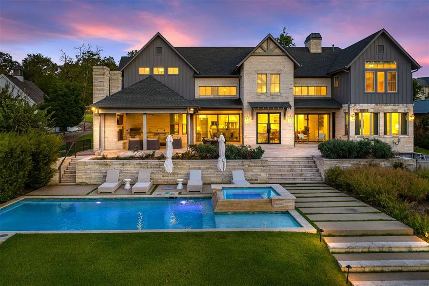 Discover this stunning 5-bedroom, 6-bathroom lakefront estate on Cedar Creek Lake. Situated on a beautiful .88-acre lot, this home offers an open floor plan that provides breathtaking views of the water from every room. The main living area boasts floor to ceiling windows and a majestic fireplace that creates an inviting space for both entertaining and family relaxation. Step outside into your own outdoor oasis, featuring a pool, fire pit, dock and a covered patio with a fireplace and grill.  Located within Long Cove Development you will also be able to enjoy amenities, including golf, tennis, pickle ball, hiking and biking trails and much more. The fully furnished interior allows you to immediately enjoy the luxuries of lakeside living.