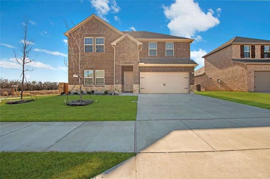 This brand-new home is for rent! This home is the biggest floor plan option in the subdivision and a corner lot. The home offers 4 bedrooms and 2.5 bathrooms, 2 living spaces with one down stairs and one upstairs which is perfect for a game room, dining and an extra living space upon entrance that can be used as an office or living area #3. This home will come with washer, dryer, and refrigerator included. The Primary bedroom is spacious and down-stairs, the primary bath has dual sinks with TWO separate  large closets. The remainder of the 3 bedrooms are upstairs with the game room and a full bath. The subdivision offers pools and playgrounds. WELCOME HOME.