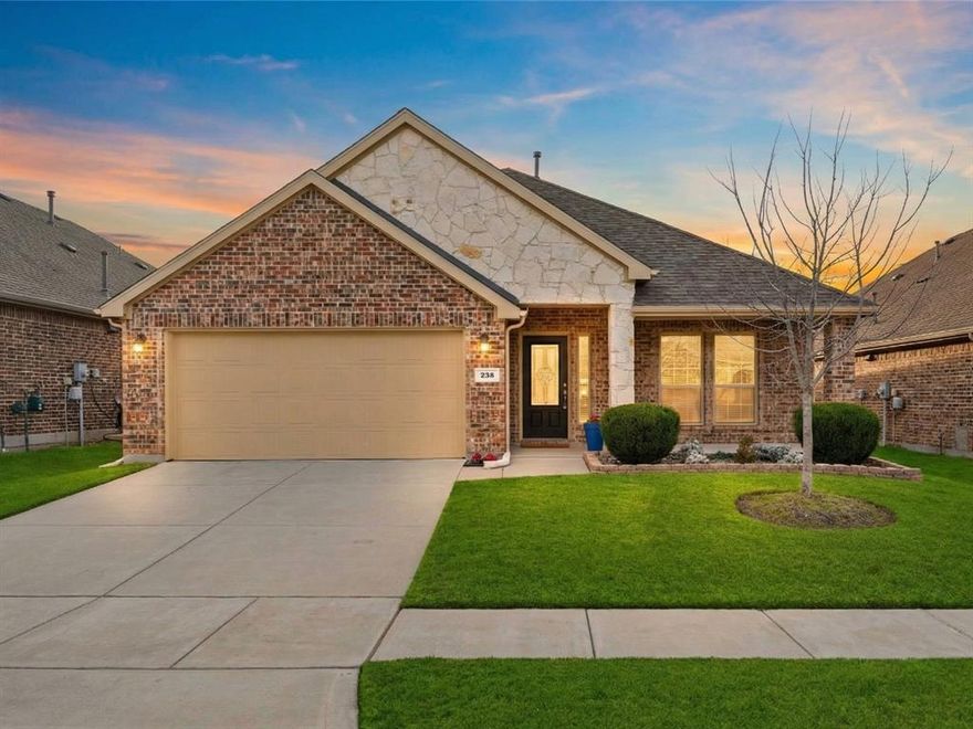 Welcome to this better-than-new home located in McKinney, Prosper ISD!  This home has been well cared for by the original owner, and everything has been meticulously kept up.  This floor plan is versatile, offering three bedrooms plus a study or fourth bedroom; all bedrooms are split for privacy. The fourth bedroom is perfect for a home office and is located at the front of the home for convenience, and French doors offer privacy and elegance.  The home was recently repainted, recaulked its ready for new owners.

The owner added stone to the exterior facade of the home to offer a very classic look. There are two covered patios, one in the front of the home and one in the backyard, great for enjoying mornings or evenings outside.