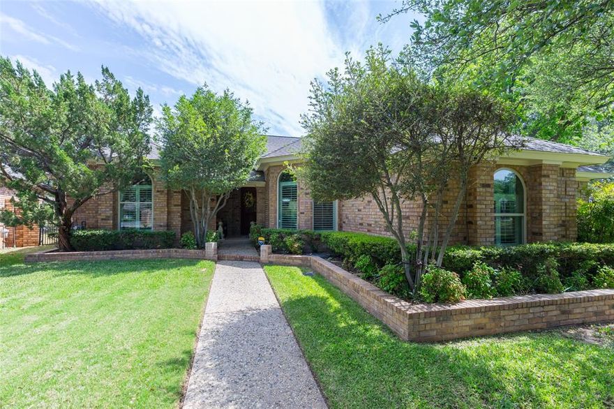Completely reimagined, this stunning garden home in Lytle Place offers the perfect blend of style and comfort. Located in a highly desirable, upscale neighborhood, this 3-bedroom, 2-bath home features a split floor plan and two spacious living areas. Thoughtful updates include windows, tile and carpet throughout, fresh paint, a beautifully renovated primary bath with custom closet, Taj Mahal quartz countertops, and upgraded appliances including cooktop, dishwasher, disposal, and water heater. Step outside to a fully landscaped backyard complete with pet-grade artificial turf and elegant landscape lighting—perfect for relaxing or entertaining.  Wylie Schools!