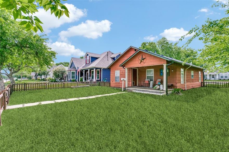 Located in the heart of Historic Grapevine, this 2-bedroom, 1.5-bath home at 612 E Wall Street offers a rare opportunity to own within one of the area’s most sought-after districts. Just blocks from Main Street, Hotel Vin, and an array of local dining, wineries, and boutique shopping, the location delivers both charm and convenience. A spacious front porch sets the tone with classic Southern appeal, perfect for morning coffee or relaxing evenings. Inside, the home features an open, light-filled layout with a blend of original character and prior updates. The kitchen includes gas appliances and functional space for everyday living or entertaining, while the two bedrooms provide comfortable retreats. The fully fenced front yard adds usability for pets or outdoor enjoyment. Priced with condition in mind, the home presents an excellent opportunity for a buyer to make desired upgrades and improvements. Please note, the foundation requires repair, which has been factored into the pricing—making this an ideal option for those looking to invest in and personalize a home in Historic Grapevine.