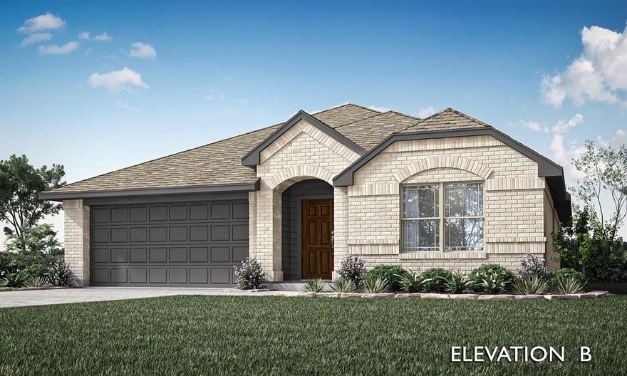 NEW! NEVER LIVED IN. Ready May 2026. Experience the Camellia floorplan by Bloomfield Homes in Hulen Trails, a 3 bedroom, 2 bath single-story home with a 2-car garage layout. Curb appeal begins with a bricked exterior, front porch and an impressive 8-foot front door that creates a welcoming first impression. Full rain gutters add lasting performance, while a covered rear patio extends your living space outdoors for relaxing evenings. Natural light pours through tall windows that overlook the backyard, giving the main living areas an open and refreshing feel. Quartz countertops are featured throughout the home, adding a clean and cohesive finish. The kitchen offers generous prep space and storage, while the nearby utility room includes a functional mud room area that helps keep daily routines organized. The primary suite is privately positioned and features a spacious vanity, standing shower, and a huge walk-in closet designed to keep everything within reach. 2 secondary bedrooms are thoughtfully arranged near a full bath, offering flexibility for guests, hobbies, or a home office. Additional upgrades include 2-inch faux wood blinds throughout and a tankless water heater for modern efficiency and comfort. Residents of Hulen Trails enjoy access to scenic trails, a soccer field, community pool with bathhouse, dog stations, playground, greenbelts, and a neighborhood park, offering plenty of ways to relax and stay active. Don’t miss your opportunity to tour the Camellia at Hulen Trails and make it yours!