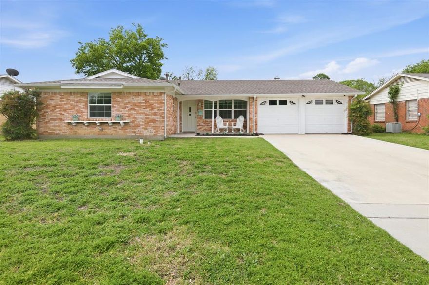 Location and curb appeal are evident for this renovated, one-story home located in the quiet neighborhood of Westwood Overton South. Two large living areas (one with backyard access), three private bedrooms including master with ensuite bath, and large open kitchen with granite countertops and gas range ensure comfort and convenience. A covered rear patio with large, private back yard and high fence makes for perfect family gatherings. The two-car garage has a secure shop with workbench, $5K 2-year-old home gym, and custom wood storage shelves. 2021-22 renovations include new roof, energy efficient windows, security fence, luxury vinyl plank floors, bath tile and shower glass, and new fixtures and ceiling fans. An operational solar energy system and Vivint home security system with cameras both convey. Live in the middle of it all with shopping, restaurants and entertainment nearby. Five minutes to I-20 and Chisolm Trail Parkway for easy metroplex access.