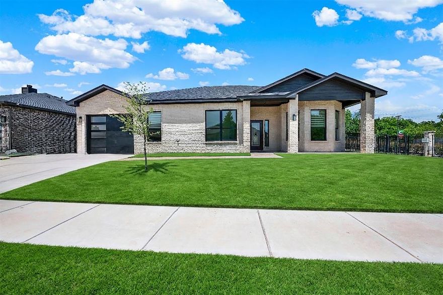 Move-in ready and extensively upgraded, this custom single-story home in Fireside Village offers luxury finishes, low-maintenance living, and convenient access to everything McKinney has to offer. Situated on a spacious corner lot in this sought-after 55+ active adult community, the home is filled with natural light and thoughtfully designed for both everyday comfort and entertaining. The open-concept floorplan features luxury waterproof flooring throughout, custom black windows for enhanced curb appeal, upgraded matte black hardware, premium zebra blinds, and a remote-controlled gas fireplace that anchors the living space. The gourmet kitchen showcases custom cabinetry with abundant storage, granite countertops, premium KitchenAid built-in appliances including gas cooktop and oven, full-height backsplash, pot filler, and a luxury smart stainless steel sink with upgraded accessories. The private primary suite offers a spa-inspired bath with floor-to-ceiling tile, matte black rain shower system with handheld spray, upgraded smart toilet features, and a spacious walk-in closet. Two additional bedrooms provide flexibility for guests, hobbies, fitness space, or a dedicated home office. Additional upgrades include smart locks on all exterior doors, upgraded garage door materials, utility sink in the laundry room, and elevated finish selections throughout the home. Outside, enjoy a landscaped yard and peaceful patio while the HOA handles front and backyard mowing, flowerbed maintenance, and light tree trimming for true lock-and-leave convenience. Fireside Village residents enjoy walking and jogging paths, community events, and opportunities to stay active and connected. Conveniently located near Highway 75 and Highway 380, the home offers quick access to medical facilities, grocery stores, shopping, dining, entertainment, and Historic Downtown McKinney with its restaurants, boutiques, coffee shops, and seasonal events.