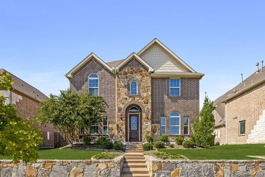 Welcome to 6309 Hall Rd in the coveted Edgestone at Legacy, zoned to award-winning Frisco ISD! Enjoy resort-style community amenities, including two sparkling pools, a clubhouse, fitness center, playgrounds, and fun year-round events. Situated along a scenic greenbelt in a quiet neighborhood, this stunning 5-bedroom, 4-bathroom home combines modern comfort with thoughtful design.

Inside, you’ll love the soaring ceilings, open-concept layout, and abundant natural light. A welcoming foyer flows seamlessly into the spacious living room, creating an inviting space for everyday living and entertaining. The beautiful gourmet kitchen is a chef’s dream, featuring quartz countertops, a large island, and a walk-in pantry.

The flexible floor plan is ideal for families, offering a primary suite and a guest room with a full bath on the main level for convenience and multi-generational living. Upstairs, you’ll find three additional bedrooms plus a game room and media room, perfect for movie nights, playtime, or hosting guests.

Additional highlights include a gated driveway, custom-designed primary closet, smart-home system (control lights, locks, thermostat, sprinklers, and more from your phone), and included media equipment.