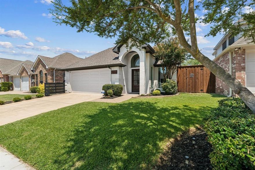 Rare opportunity to lease a FULLY furnished garden home in an amazing location with shopping, restaurants and business districts conveniently located within close proximity.  Flexible lease terms 30 days+ minimum.  This home is tastefully furnished with everything needed.  Can also be leased without furnishings if needed.  This amazing home offers 3 bedrooms, 2.5 baths plus flex office space area featuring a  built-in partner desk.  Recently remodeled with large picture windows, fresh paint, hardwoods and carpet.  The outdoor side patio includes  a blackstone grill,  paver patio with seating and television and adjacent turf perfect for dining or entertaining outdoors directly off the living space.  Monthly rent includes biweekly cleaning service, front yard maintenance and all utilities.  Primary bedroom features a king bed, second bedroom a queen and third bedroom a twin.  This is ideal for the traveling executive, temp lodging during a remodel or extended visit for family.  Nearby parks and trail system for the city of Plano within walking distance.  Contact listing agent with any questions. Avail Jan 15th