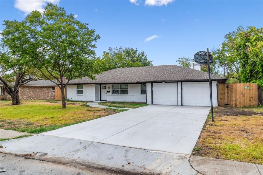 FOR LEASE but owner would entertain an offer to purchase as well for a low seller finance interest rate of 4.9%  Home is move in ready.  The spacious single story brick home has been completely renovated and updated throughout.  Has 3 bedrooms, 2 full bathrooms, 2 living areas and open kitchen to den in front part of house and then there a surprise area complete with bdrm, bathroom and living area off of the kitchen. Perfect for office or  adult child living at home or mother in law or nanny with a private door yet still connected to the house.  Fridge is included. This is a great lot .286 with a large back yard and shed for yard equipment or storage.  This home is in an established neighborhood conveniently located with easy access to highways. Grand Prairie ISD offers Schools & Programs of Choice. All information within this listing to be verified by buyer or buyers agent.