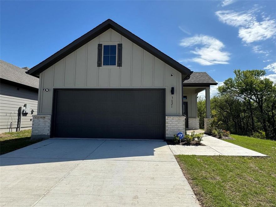 Nestled in the desirable Lakehaven master-planned community, this charming, finished-in-2024, single-story home offers modern efficiency and suburban tranquility in a prime location near Lake Lavon. The Cedar Floorplan by Meritage Homes delivers approximately 1,474 sq ft of inviting living space on a low-maintenance corner lot approximately 4,792 sq ft (0.11 acres). With 3 bedrooms, 2 full bathrooms, and an open-concept design, this nearly new home is perfect for first-time buyers, young families, or anyone seeking a peaceful retreat with easy access to community amenities.

Step inside through a lofty foyer into a bright, spacious great room flooded with natural light. The heart of the home features a well-appointed kitchen with a large island ideal for casual dining or entertaining, solid-surface countertops, a gas cooktop, an electric oven, a microwave, a dishwasher, and ample cabinetry. Adjacent dining and living areas flow seamlessly, creating an ideal space for family gatherings—complete with ceiling fans for year-round comfort.

The primary suite provides a private retreat with a lavish bathroom, while two generously sized secondary bedrooms offer flexibility for kids, guests, or a home office. Energy-efficient features throughout include zoned HVAC, a tankless water heater, high insulation, and low-flow fixtures, helping keep utility costs low.

Outside, enjoy a private backyard with lush trees, a patio perfect for play or relaxation, a fully fenced yard with a gate, and a sprinkler system. The attached 2-car garage adds convenience, and the home comes equipped with modern touches like high-speed internet availability, walk-in closets, and pre-wired security.

The first-class community center features a community pool, pickleball and basketball courts, and a gym, as well as the elementary school that will be opening this fall.

Appliances will convey with the property.