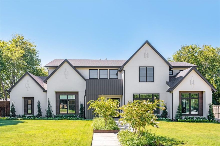 Luxury custom home beautifully situated on a quiet, cul de sac street. Exceptional floor plan with transitional elements and timeless finishes throughout. Main level has dedicated office, guest suite, and primary retreat with spa bath, over-sized wardrobe area and private utility closet. Gourmet kitchen equipped with Thermador appliances and Quartz counters. Separate butler's pantry and wet bar for entertaining.  Second level has three spacious bedrooms all with walk in closets, media room, game room, and secondary home office or gym. Pre wired for smart system. Updates in 2024: 48 inch steel front door, fresh paint throughout, epoxy driveway, and much more.