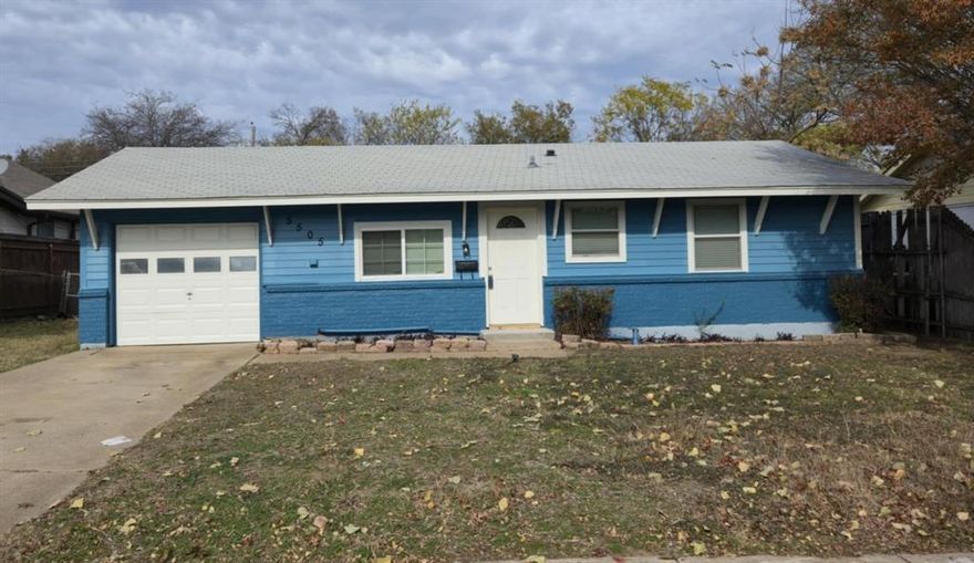 Move in ready! Cute home near lake Arlington and has easy access to major highways and close to shopping! This cute 2 bedroom, 1 bathroom home has been fully updated, and has a nice size yard. Garage has been partly converted and can be used as a 3rd bedroom, office, dining or a 2nd living room. The choice is yours!