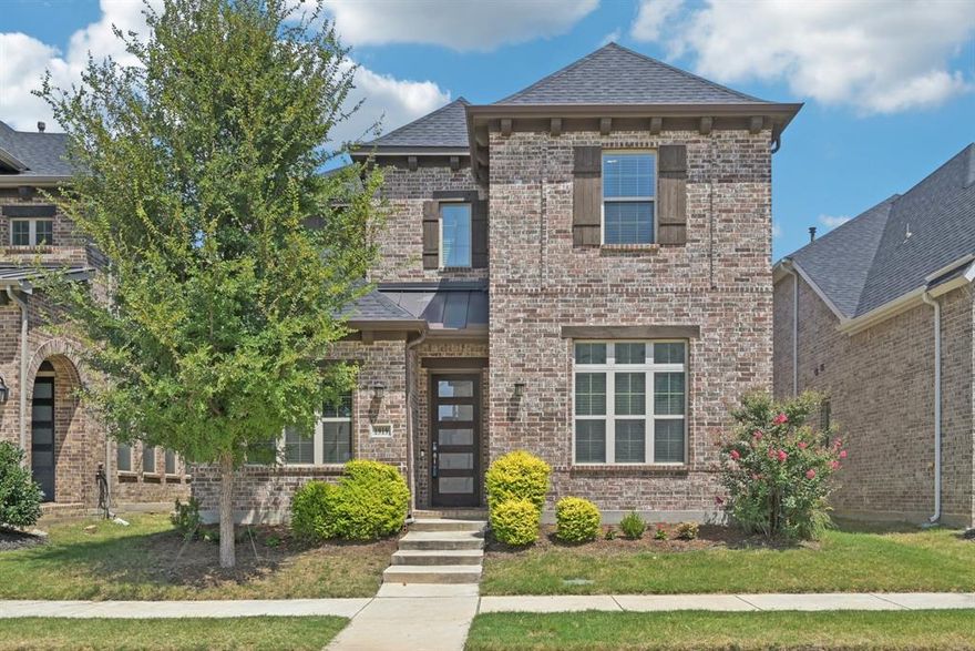 Big price improvement! This is a fantastic and rare find 2 story brick home built in 2020. It is nestled in Kensington Place subdivision, Mercer Crossing community in Farmers Branch. One of the best location in DFW area. The house is beautiful inside and outside. This fully upgraded home features 4 bedrooms, 3.5 baths, plus an executive study. It has everything for the family: bright high ceiling family room, dining, game room. Upgraded paint, lighting, and floor throughout the house. Study room with french door is at the front. Gourmet kitchen with an island. Beautiful quartz countertops, SS appliances, double sink. Gas cooktop with custom hood. Spacious master bedroom downstairs with huge walk in shower and dual vanities. Large walk in closet. On second floor, you will find a large game room, additional three bedrooms with two full baths. Oversized 2 car rear entry garage. Full gutters, landscaped yard with full sprinkler system, and private wood fence. Large covered patio which is perfect for morning coffee or family BBQ. The house is in a master planned community with pools, dog parks, playgrounds, jogging paths, parks & club house. Close to schools, highways, DFW airports, and amazing shopping-dining. Almost new Bosch fridge and washer & dryer are included. Come to see this beautiful house today!