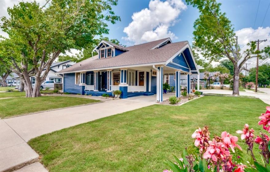 Timeless charm meets small-town living in this beautifully crafted historic home in Italy, TX—just 45 minutes south of Dallas with an easy commute. Original hardwood floors, stunning coffered ceilings, and preserved architectural details showcase its rich character.
Upstairs offers 2 bedrooms, a living area, and a bonus room that could serve as a 3rd bedroom or office. The primary suite features a sitting area with access to a screened-in porch and an en-suite bath with separate shower and freestanding soaking tub. A second downstairs bath includes a classic clawfoot tub and antique vanity.The kitchen features warm wood countertops, built-in dining seating, and a charming screen door leading outside—adding to the home’s authentic character. There is so much storage in this home and beautiful stain glass. Enjoy peaceful mornings on the second-floor sleeping porch or relaxing evenings on the welcoming front porch. A rare opportunity to own a piece of history with convenient city access. Additional spaces for parking or room for basketball games. Storage building in backyard. The possibilities are endless here.