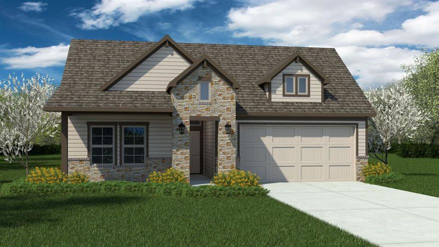 D.R. Horton, America's Builder since 2002 is now selling in the new master planned community Treeline in Justin and Northwest ISD! The Desert Willow, Elevation B, with an estimated Summer completion, has a great open Floorplan, large Chef's Kitchen with abundant cabinetry, Quartz Countertops, Tiled backsplash, Pendant lights, built-in Stainless-Steel Appliances, Gas cooktop, oversized Island and walk-in Pantry open to spacious Living. Large Primary Bedroom with garden tub and separate shower, and walk-in closet with built-ins. Quartz topped vanities in full baths. Designer package including RevWood Entry, Halls and wet areas plus AMERICA'S SMART HOME TECHNOLOGY. Covered back Patio, Landscape package with full sod and sprinkler system.  Located just off FM 156 and 407 in Justin, this community is within easy reach of major highways, making commuting a breeze. The resort-style pool, The Treehouse Hideaway, pickleball courts, an amenity center, an amphitheater, and a food truck park will soon be available for residents to enjoy.