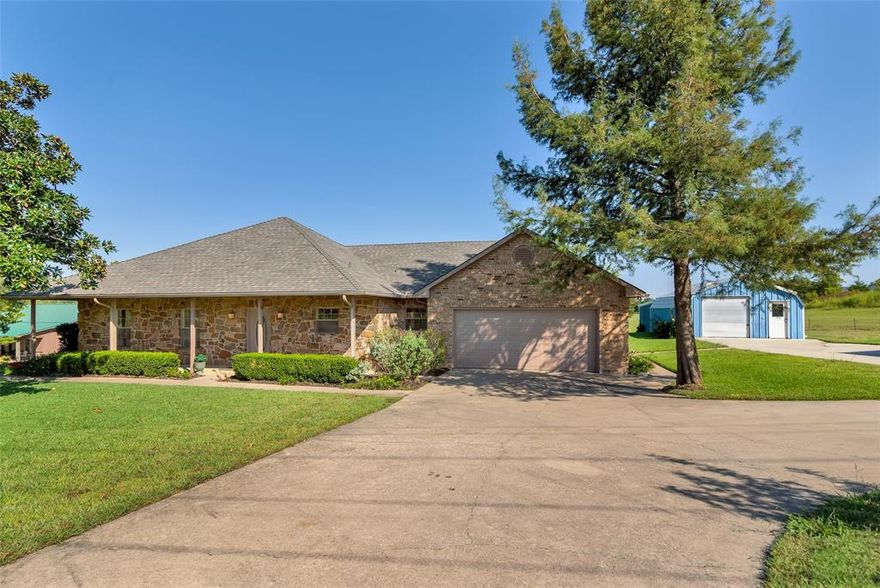 Welcome to country living. 2.21 acres just outside Sherman and Howe city limits. Nestled in behind Howe High School and close access to HWY 75. This custom home has 3 bedrooms an 2 bathrooms with the primary having dual vanities and sinks, twin closets, a garden tub and a separate shower. The kitchen and breakfast bar opens to a spacious living area. Outside you find incredible views, a huge, beautiful backyard with endless possibilities. There are 2 well built shops. The first shop has spray foam insulation, heat and air, a half bath and 110V and 220V power. Concrete circle driveway and driveways to both shops. This beautiful property is close to all the amenities the Sherman-Denison has to offer and yet if you just want to escape the hustle and bustle you can retreat to your quite sanctuary.