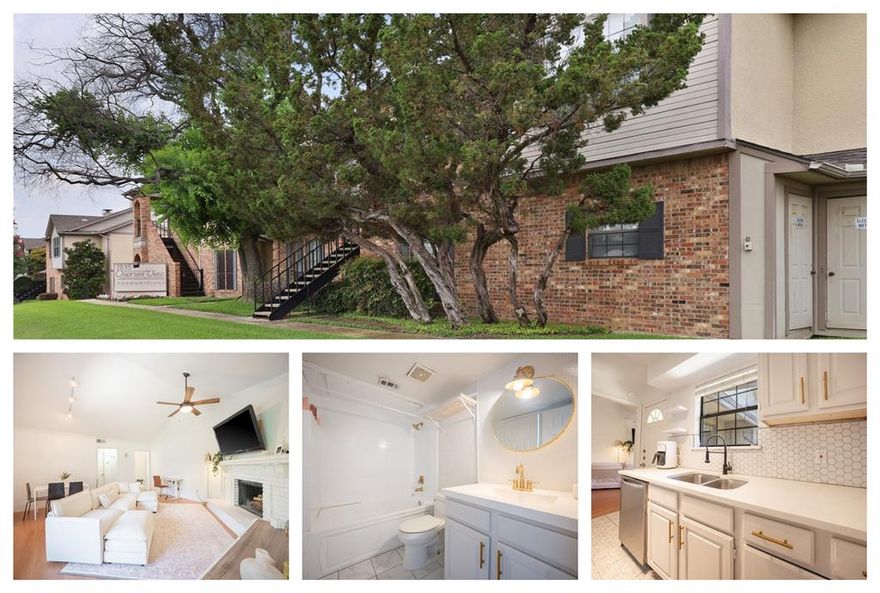 Welcome home to this updated Carrolton condo. Spacious living with fireplace and vaulted ceilings, updated kitchen with SS appliances and solid surface counters. Updated bath, new carpet and full size utility room. HOA covers water and community pool. Exterior of complex will be renovated this year. 1 covered carport space included! Don't miss this gym!