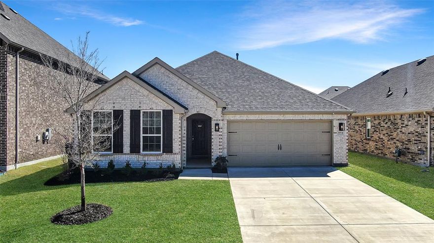 Welcome home to this amazing single story west facing home in the highly desirable Erwin Farms community. Step into a better than new home with freshly painted walls, 4 bedrooms (one of the bedrooms has been made into an office with a glass door and shelves in the closet) and 2 full bathrooms. This is the popular Arlington floor plan with the additional square footage of the 4th room option and the workspace off of the kitchen. This workspace has built in cabinetry and opens to the kitchen and living area which allows for some natural lighting. The front bedroom is oversized and also receives a lot of natural light. A coat closet and a full bath with double sinks, a bathtub and a linen closet separate the front bedroom from bedroom two. When you enter from the garage there is a mud bench and an oversized laundry room with so much extra room! The kitchen has upgraded cabinets with pull out shelves, a large island, quartz countertops, gas cooktop and built in oven. There is a spacious breakfast area that opens to the living room with endless possibilities for furniture placement! The owner's suite is split from the other bedrooms and boasts an ensuite bath with a shower with a leg ledge, quartz countertops and a separate soaker tub perfect for relaxing after a long day! The back covered patio has a gas line and is an ideal place to grill out and enjoy the warmer evenings and the backyard is a blank canvas to do with what your heart desires! What is NOT to love about this home? Erwin Farms is a master planned community with walking trails, pool with splash zone, parks and a community center! 212 acre Erwin Farms Park is close by as is retail, dining options and Baylor Hospital too! Don't miss your opportunity to make wonderful property your own!