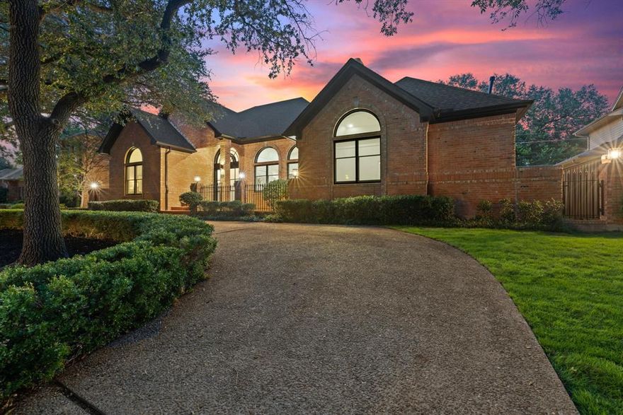 Located in sought-after Briar Ridge Estates, this stunning home offers over 5,000 sq ft of living space, thoughtfully updated with high-end finishes and extensive upgrades. A 9-ft custom iron front door opens to wide-plank white oak floors and a light-filled living area with a statement fireplace, custom built-ins, and walls of windows overlooking the backyard. Expansive glass doors connect to the outdoor retreat, featuring a replastered pool and spa with updated equipment, low-maintenance turf, new landscaping, fresh paint on the fence and patio, and new sod in the front yard. The chef’s kitchen includes a Thor appliance package with 36-inch range and custom vent hood, 36-inch refrigerator, drawer microwave, and 24-inch dishwasher. Custom cabinetry, a farm sink, and a waterfall island complete the space, open to dining and living areas ideal for entertaining. The primary suite offers an atmosphere of understated luxury with a spa like wet room bath featuring dual shower heads, a freestanding tub, dual sinks, and a custom vanity. A secondary bedroom and private office complete the first floor. Up the new white oak stairs, three bedrooms each include en-suite baths and walk-in closets, along with a spacious game room, built-ins, a wet bar with wine fridge, and an expansive skim-coated balcony. A second wet bar with wine fridge is located downstairs. Upgrades include all new exterior doors and lighting, upgraded electrical with dual 200A panels and subpanel, a new 75-gallon hot water heater with recirculation pump, two new condensers, two new air handlers, new ductwork throughout, and four Honeywell programmable thermostats. The three-car garage features epoxy flooring, and the home has been freshly painted inside and out. Set in a prime location near top-rated schools, dining, and shopping, this home offers an exceptional lifestyle with both comfort and sophistication.