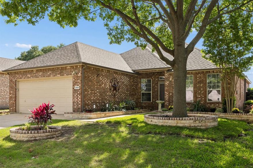 WELCOME to this very well maintained one-story home in highly desired Stonebridge Ranch. Thoughtfully designed 3 bd, 2 bath, 2 car plus a dedicated office providing an ideal space if work from home, could be a 4th bdrm or home gym. Open-concept layout w wood floors throughout. Beautiful back & front yard w brick & stone raised landscaping beds, backyard w covered patio.  Recent AC, roof, front sod, & updated lighting & fans in bdrms. The spacious eat-in kitchen features granite, ample cabinets, bar seating at island, lrg pantry, all seamlessly flowing into the living & dining rm creating a bright & inviting atmosphere for everyday living & entertaining. Split bdrm layout w primary on S side of home, 2 other bdrms & office on N side. Inviting fireplace centers home. Separate utilities w full size w & d connections, cabinets, & nearby garage storage. 
The stunning backyard complete w the covered patio is perfect for relaxing or hosting gatherings year round. Raised stone flower beds add charm & appeal for a gardeners creative ideas & fun planting, lots of space for adding ones own herbs & veggies.
Located in a friendly, well established n hood w access to exceptional amenities including parks, scenic ponds, hiking & bike trails, beach club, aquatic Ctr, tennis & social events. Golf memberships avail. Nearby are Mckinney Skate Park, baseball complex, Apex Ctr, library, grocery & restaurants. Zoned to highly regarded Mckinney ISD for a strong educational appeal.  A great lifestyle awaits.  This home provides so much for a family or individuals looking for their home sweet home.
Seller will need leaseback.