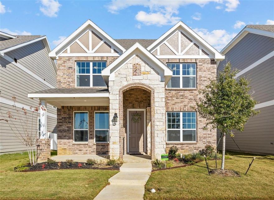 this 4 bed, 3 full bath home in the quaint town of Providence Village! This two-story gem boasts an open-concept living, kitchen, & eat-in dining room with wood look ceramic tile. Downstairs is a spacious study & a secondary bedroom with full bath perfect for guests. The kitchen has SS appliances, walk-in pantry, breakfast bar & granite c-tops. Upstairs are two additional bedrooms, a full bath with dual sinks, game room as well as private master bedroom & bathroom. Master has dual sinks, garden tub, separate shower and walk-in closet with a CUSTOM CALIFORNIA CLOSET design. Amazing community & events!