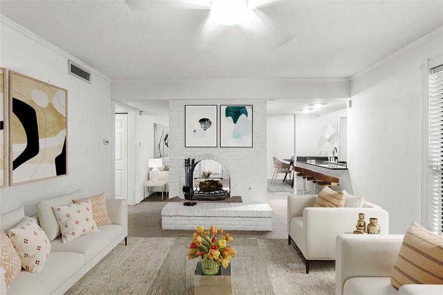 Tucked into a tree-shaded community in the heart of East Dallas, this updated condo offers an unbeatable blend of space, style, and location. Inside, you’ll find a flexible open layout with polished concrete floors, a striking double-sided painted brick fireplace, updated kitchen and baths, generous storage, and spacious bedrooms including a large walk-in closet. The kitchen features sleek black countertops, stainless appliances, and bold cabinet accents, while the private patio adds a quiet outdoor retreat. Community amenities include a pool, landscaped courtyard spaces, bike storage, and a welcoming neighborhood feel.

What truly sets this home apart is the location. Just minutes from Lower Greenville, Knox-Henderson, Mockingbird Station, SMU, Central Market, and NorthPark, you’re surrounded by some of Dallas’ best dining, shopping, nightlife, and everyday convenience. With quick access to US-75 and nearby DART rail, commuting to Downtown, Uptown, and major employment hubs is easy. Urban convenience, neighborhood charm, and lock-and-leave living all come together here. Come check it out!