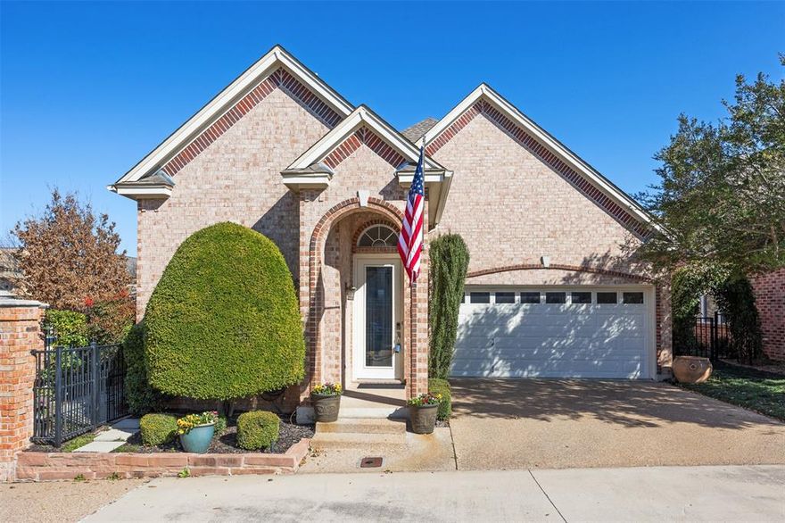 Nestled in a gated community on the west side of Fort Worth, just off the iconic bricks, this well-built and meticulously maintained townhome offers both comfort and convenience. The open-concept design features soaring ceilings in the main living areas, seamlessly connecting the kitchen, dining, and living spaces—perfect for both everyday living and entertaining. The primary suite and a versatile flex room are conveniently located on the main level, while the upstairs landing overlooks the living area and leads to an additional bedroom and bath. This home also boasts a two-car garage, a security system, and a sprinkler system, ensuring both practicality and peace of mind.