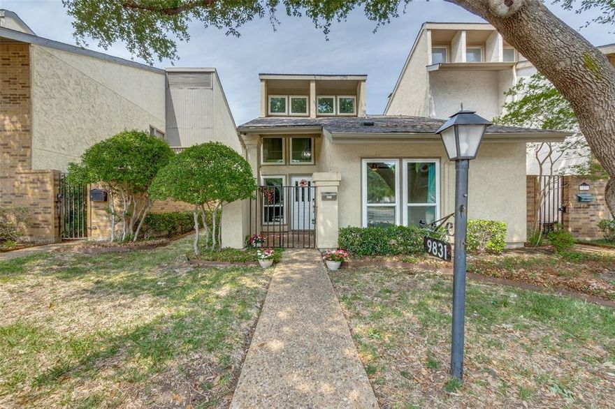 Welcome to your freshly painted move-in ready townhome! Enjoy the convenience of having no carpet throughout, bask in the natural light provided by the tall two-story ceiling in the living area. Kitchen looks out into the living area and dining room, making it perfect for entertaining. Upstairs two separate spaces one used as a bedroom other space as an office.  Several updates have been made to this home, including all windows with a lifetime warranty, a complete remodel of the master bathroom, replacement of the service panel. In 2021, secondary bathroom cabinet and floors were also updated. Additionally, air ducts have been cleaned and a UV light has been installed in the HVAC system (2022). Step outside onto the private fenced patio, perfect for outdoor gatherings and relaxation. All appliances are included with the home. Near the Dallas College Richland Campus and offers quick access to freeways 635 and 75, restaurants and shopping options nearby, you'll have plenty to explore.