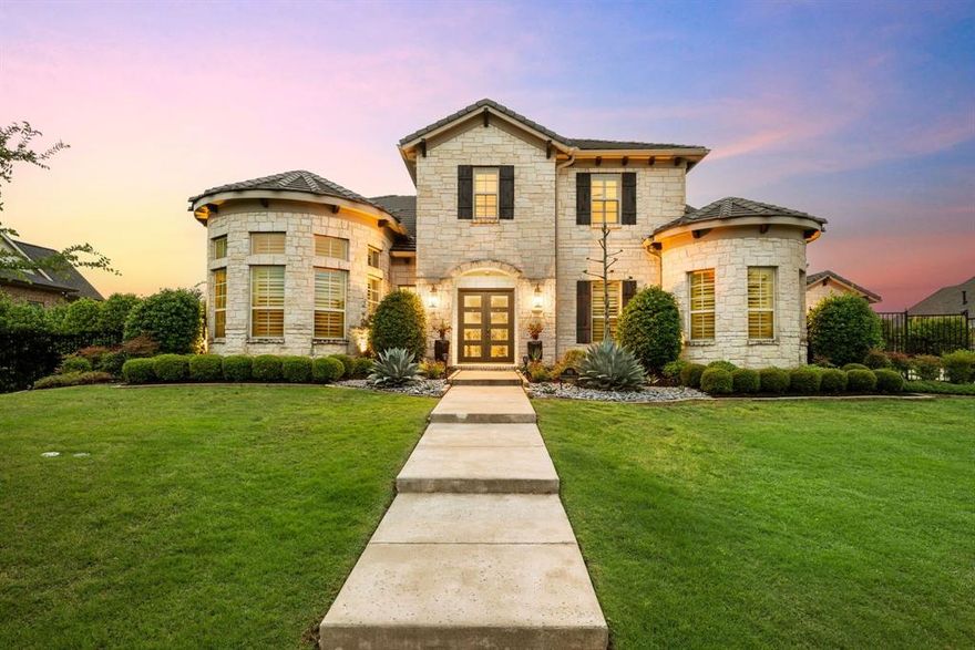 Luxury Living Redefined – Resort-Style Elegance Meets Thoughtful Design! Welcome to this exceptional luxury estate where modern sophistication meets resort-style living. Step into your private oasis featuring a sleek Claffey-designed pool with an oversized hot tub, sun shelf with ledge loungers, and a dramatic sunken fire pit, perfect for entertaining under the stars. The automated Equinox louvered pergola system and retractable screens offer shade and comfort at the touch of a button. The expansive patio is an entertainer’s dream, finished in elegant silver travertine decking and anchored by bi-fold glass doors that seamlessly connect indoor and outdoor living. The covered space features a fully equipped outdoor kitchen, entertainment bar, and a cozy stone fireplace—ideal for year-round gatherings. Inside, the gourmet kitchen showcases custom cabinetry, marble countertops, Wolf appliances, Bosch dishwasher, pot filler, and insta-hot water system—all crafted for culinary excellence. Enjoy dual media rooms—one on each level—for immersive entertainment experiences. Throughout the home, discover hand-scraped wood floors, custom built-ins in the family room, study, and dining room, and radiant heated floors in the spa-like primary bath. Integrated Bose sound system speakers create an elevated ambiance in every space. Top it all off with a Radiant Barrier and a 50-year composite “hail-resistent” roof, delivering both peace of mind and long-term durability. This one-of-a-kind residence is the ultimate blend of luxury, comfort, and cutting-edge functionality. Schedule your private tour today to experience it firsthand!