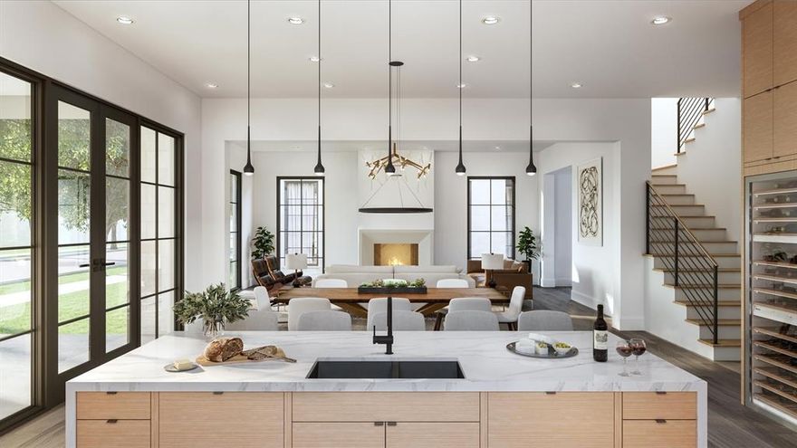 An exceptional opportunity to own a new construction residence by Rosewood Custom Builders, part of the exclusive Signature Collection in Preston Hollow Village. Scheduled for completion in Fall 2026, this sophisticated contemporary home will offer just under 4,200 square feet of thoughtfully designed living space with four spacious bedrooms and four full baths plus a powder bath. Ideally positioned on a premium lot within the gated Preston Hollow Village community, this lock-and-leave retreat features an open-concept layout with expansive living, dining, and kitchen spaces designed for effortless entertaining. The primary suite and a private office are conveniently located on the main level. The chef’s kitchen will be outfitted with Wolf and Sub-Zero appliances, custom cabinetry, and designer finishes throughout, all complemented by an expansive three-car garage.