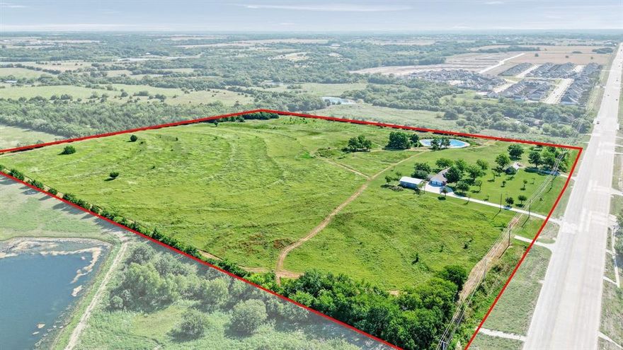 Beautiful acreage located outside city limits in Van Alstyne ETJ. 29.14 acres of ag exempt pasture land waiting to be developed! Water is currently through Mustang Special Utility District and electricity is through GCEC. Two parcels: property id 133703 which is 27.29 acres and 133700 consisting of the house, shop and 1.85 acres. Electrical and water easement at front of the property. Survey is in the Transaction Desk.
