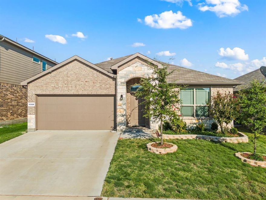 Beautifully designed and lightly lived-in. 11308 Guinness is located in North Fort Worth-Haslet and is ready for new owners! Inside, modern finishes meet everyday convenience with an open-concept layout that’s both stylish and functional. This single-story home is beautifully maintained, feels almost new, and features a spacious, light, and bright living area flowing seamlessly into the dining and kitchen, perfect for entertaining or quiet nights in. The kitchen is a true centerpiece where everyone will love gathering - quartz countertops, an oversized island, gas range, built-in microwave, a dishwasher, refrigerator, plenty of cabinets, plus a generous walk-in pantry. Natural light fills the adjacent breakfast area, creating an inviting place for meals. The large primary suite offers a peaceful retreat, with views to the backyard, and its ensuite bath, walk-in closet, double sinks, standalone shower, and extra linen storage. Three additional bedrooms are thoughtfully separated from the primary bedroom, and comfortably sized, with a pretty guest bath situated perfectly in between. Everyday living is made simple with a large laundry room, tankless water heater, and included washer and dryer. A sprinkler system keeps the lawn green, and the two-car garage provides plenty of parking and storage. Outside, you’ll enjoy the large covered back patio, just right for relaxing or enjoying your morning coffee, a huge backyard, plus a large storage shed offering extra space for tools and gear. A cute neighborhood park is right around the corner, only steps away, with plenty of space to explore, hold large gatherings, and have lots of outdoor fun! This home is move-in ready and equipped with all the perks, making it a great choice for choosy buyers seeking comfort, style, and the perfect place to call home. Ideally located with quick access to 287 and major highways, and just minutes from Alliance for shopping, dining, and entertainment. Make your move today!