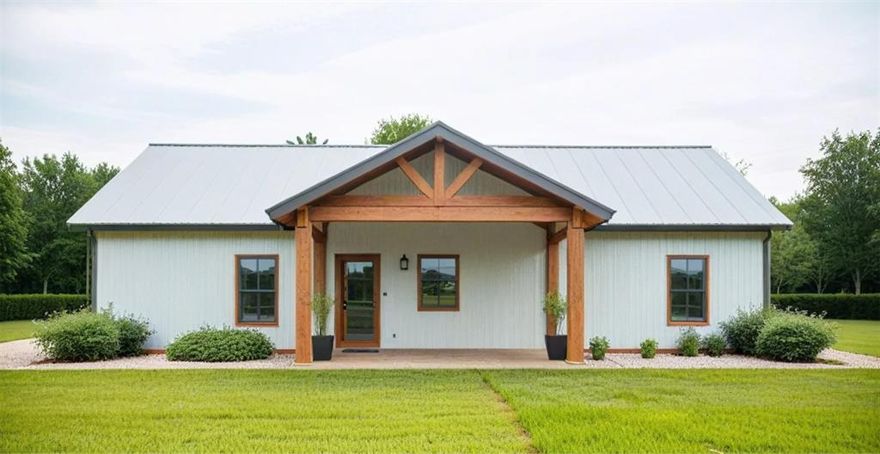 OVER 1,500 Square Foot Custom Barndominium on 1.01 ACRES AVAILABLE NOW in Wild Rose Ranch, Located in Tioga Tx and Close Proximity to Dallas North Tollway! Horse and Animals OK! Location Provides Easy Access to Celina, Prosper and Frisco Plus all the Shopping and Stores Including the Upcoming HEB and Costco. This Barndominium Design Floor Plan is a ONE STORY 1,521 SqFt Home that has 3 Full Bedrooms and 2.5 Bathrooms with Front Porch. This Barndo is a Hybrid Build with Welded Metal Frame Roof and Wood Frame Walls & Interior. INCLUDES Polished Concrete Floors, 26ga R Panel Siding and Roof, Spray Foam Insulation, 1x4 Base Boards and Trim, Paint Grade Cabinets, Builder Grade Appliances & Builder Grade Fixtures. Located in County Land with Amazingly Low Tax Rate, NO HOA, NO MUD, NO PID! Please Contact the Agent Directly for More Information and Any Questions. You Can Drive by 1177 Calk Rd in Tioga to See the Proposed Lot 2 Where this Home Will be Built as Well as View the Other Lot Locations. This Custom Dream Home Can be Built on Any of the Four Available Lots in Wild Rose Ranch. This Price of 436k Includes Lot 2 - 1.01 Acres - AND Custom Barndomiunium Together! Builder is Wesley Farr Homes LLC, Luxury Home Builder Based in Celina, Tx. Lot is Big Enough for a Pool, Oversized Garage, RV Storage or Mother In Law Suite. Come Retire in the Grayson County and Pay Low Taxes and Still be Close to Major Cities! Get the Best of Both Worlds!