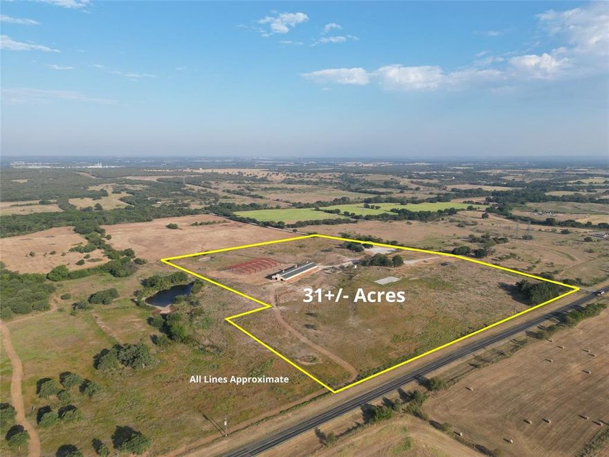 Approximately 31 acres 5.5 miles north of Poolville and 12 miles northwest of Springtown.  Outside of city limits with no known restrictions.  This property has a very nice 5,328 sq ft 2 story building that could be a residence, or office facility with 11 offices, 1 full bathroom, 3 half bathrooms, 2 kitchenettes and 2 conference rooms.  Attached to the office space is a shop and metal warehouse.  There is also a monitor style horse barn behind the office with room for 42 stalls that was originally constructed in 2019.  There is a covered arena building that was started but not completed as well. 

There is an older rock and wood frame home that is 2569 square feet and built in the 1980s.  It will need repair and updating.

This property has so many possibilities!!  

All contracts subject to court approval.

Please contact Agent for more information.

All information herein deemed reliable but to be verified by Buyer and Buyers Agent.