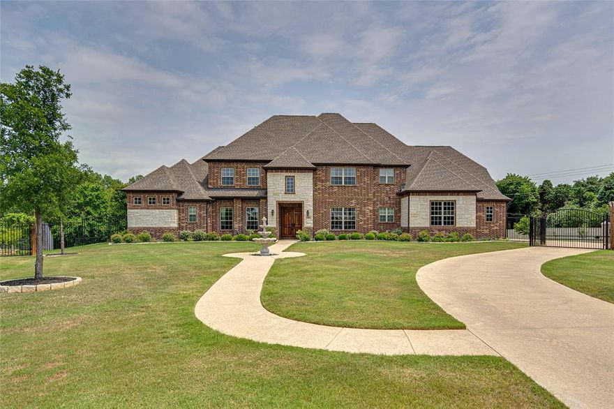 Stunning Custom-Built  5 bedroom Home located in highly sought-after Southlake Meadows with Southlake's Carroll ISD schools!  Nestled on a 0.738-acre lot, this home features on-site finished wood flooring, vaulted ceilings, and a grande staircase that graciously greets you as you enter the home. Enjoy the engaging open concept Kitchen, Dining, and Living Spaces, perfect for entertaining family and friends. Kitchen upgrades include custom cabinetry, Jenn Aire stainless appliances including a 6 Burner Gas Cooktop! The spacious First Floor Owner's Retreat is complete with an ensuite bathroom featuring a Walk-in Shower, Soaking Tub, Separate Vanities, and Oversized Walk-in Closet. The additional downstairs bedroom features an ensuite bathroom, a walk-in closet and can be easily used as a Second Owners Suite.  Upstairs offers 3 bedrooms, Game Room and Media Room! Outdoor living offers a beautiful Covered Living Space complete with a Built-in Grill and Beverage Refrigerator!