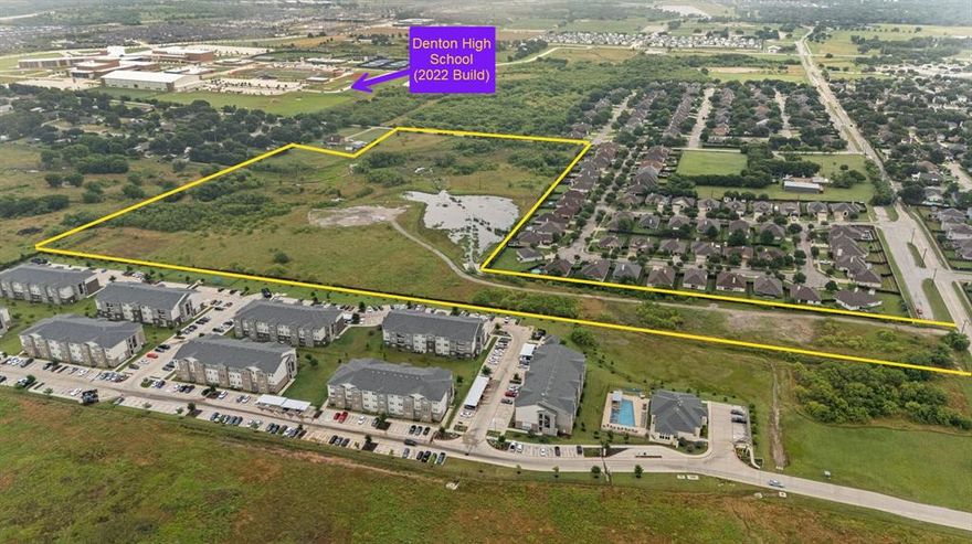 Don’t miss this exceptional 27.257-acre property located within the City of Denton, zoned R-2 – Residential Development District. This property offers an outstanding opportunity for future single-family residential development, perfectly positioned in a highly desirable and growing market area. The site features a total of 27.257 gross acres, including an approximately 3.5-acre detention pond with related drainage improvements. The net usable land area is estimated at 23.75 acres, providing ample space for thoughtfully designed residential use.
Boasting approximately 110 feet of frontage along the north line of W Windsor Drive and approximately 700 feet of frontage along the west line of Westgate Drive, the property benefits from excellent visibility and accessibility. Located near two major universities and a community college, the area offers a vibrant cultural scene, numerous parks, trails, and outdoor activities. Served by the Denton Independent School District, known for its strong educational programs, the community continues to attract new residents who value convenience, lifestyle, and affordability. All city utilities are available, including water, sewer, electric, and natural gas. With its convenient location and strong surrounding amenities, this property represents a rare opportunity for developers or investors to capitalize on Denton’s continued growth and appeal.