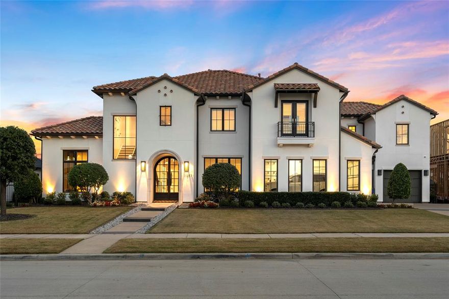 Discover the epitome of luxury living in one of Frisco's most prestigious 24-hr guard-gated neighborhoods. This exquisite transitional Mediterranean estate is a true architectural marvel, offering over 6,800 square feet of opulent living space on a third of an acre, complete with a breathtaking pool, spa & serene veranda.

Step inside to find five lavish en-suite bedrooms, a library, a grand dining room, five full baths & two half baths. Entertain in style in the expansive game room, unwind in the state-of-the-art media room, or stay active in your private gym. The temperature-controlled wine cellar is a connoisseur's dream. The gourmet kitchen is an entertainer's dream. It features a spacious island, a convenient beverage center, a butler's pantry, all equipped with elite Thermador appliances. Highlights include a Thermador Pro Grand 60 dual range with pot filler, dual dishwashers, a built-in espresso maker, a microwave, a warming drawer & a Thermador 60in side-by-side refrigerator, complemented by a dedicated catering prep kitchen.

Retreat to the magnificent master suite, complete with a cozy sitting area & a spa-like bathroom that rivals the finest hotels. Experience luxury with his & her marble vanities, a floating tub & a stunning two-way walk-in shower featuring a rain head. Impeccably designed his and hers closets offer an abundance of storage & sophistication. 

Upstairs has a spacious game room, an impressive bar area, a screening room, a gym & three additional bedroom suites, all designed for comfort and privacy. The backyard is an oasis perfect for outdoor entertaining, equipped with an outdoor kitchen, multiple lounging areas, ceiling heaters, turf grounds & a stunning pool and spa—ideal for hosting unforgettable gatherings.

Located in the vibrant heart of Frisco, just minutes from The Star District (Cowboys HQ), PGA Hq, Universal Studios coming soon , Legacy West Dine & Shops & the Grandscape Entertainment District. Shows exceptionally!