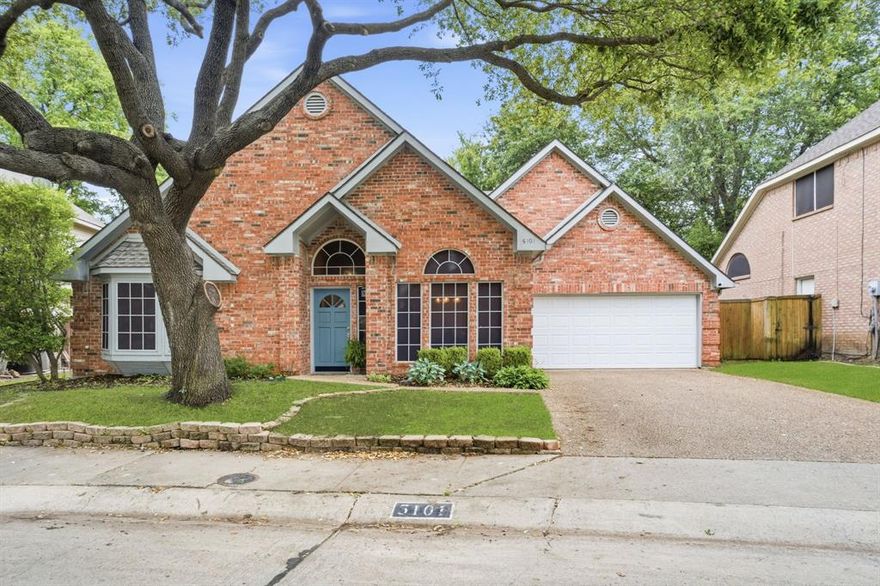 Nestled on a quiet, tree-lined street in sought-after Stonebridge Ranch, this beautifully updated one-story home offers the perfect blend of comfort, style, and convenience. Featuring 3 bedrooms and 2 baths, the open-concept floorplan is designed for easy living and entertaining. The inviting living room showcases a cozy fireplace and French doors that open to a shaded backyard and patio—ideal for relaxing or hosting guests.
The kitchen and bathrooms have been tastefully updated with granite countertops and timeless finishes. Retreat to the spacious primary suite featuring double vanities, a walk-in shower, and dual closets. Split secondary bedrooms provide added privacy and share a completely renovated bath. Enjoy all the exceptional amenities Stonebridge Ranch has to offer, including hike and bike trails, catch-and-release ponds, community pools, tennis and pickleball courts, and playgrounds. Located within highly rated McKinney Independent School District schools: Glen Oaks Elementary School, Dowell Middle School, and McKinney Boyd High School. This is a wonderful opportunity to enjoy the lifestyle and community that make Stonebridge Ranch one of McKinney’s most desirable neighborhoods.