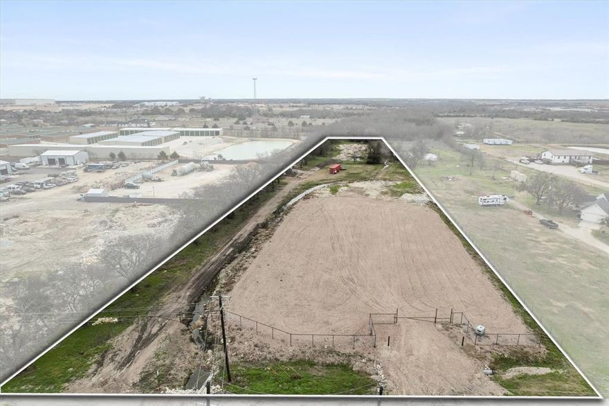 This exceptional 5-acre commercial property, located just outside the city limits, presents a prime opportunity for development. With significant growth in the area, this is your chance to secure a strategic position for future success. The property has no known restrictions, allowing you to bring your vision to life. The potential use of the large gravel area at the front of the property would make an ideal RV storage. The property is designated as ag exempt and is not located within a special flood hazard area. The shipping container is negotiable. Conveniently situated near Highway 287 and I-35E, the property offers easy access to Waxahachie, Midlothian, and a manageable commute to both Dallas and Fort Worth. Don't miss this excellent opportunity in a thriving community! Electricity is available at the street, and plumbing is already on the lot.
