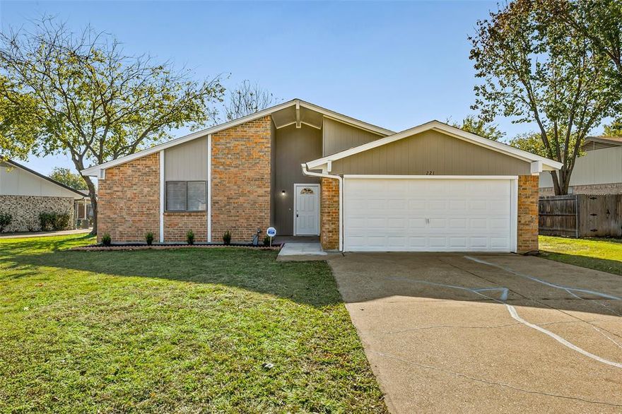 Beautifully Updated Home in the Heart of Saginaw!
This move-in ready 3 bedroom, 2 bathroom home features a bright open layout and tasteful renovations throughout. The spacious living room offers vaulted ceilings with exposed beams, fresh flooring, and a painted brick fireplace. The kitchen includes granite countertops, updated cabinetry, breakfast bar seating, and ample storage; open to the dining area with access to the backyard.

Both bathrooms have been refreshed with granite countertops and elegant tile surrounds. Bedrooms are generously sized with new carpeting and plenty of closet space. The fenced backyard provides mature trees, a patio area, and room to play or entertain. Additional features include a 2-car garage, fresh interior and exterior paint, and updated lighting.

Conveniently located near schools, shopping, and highway access. A wonderful opportunity to own a modernized home in a well-established neighborhood!