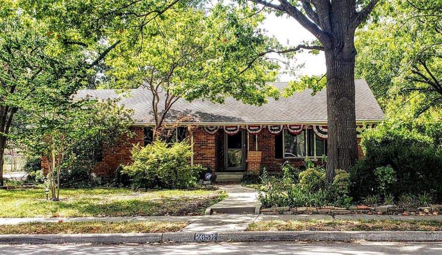 Wow! Priced $100K under Market Value. Great home to make your own with instant equity.  Price reduced. MOTIVATED SELLER!! Bring me your offers. Great home with great bones. Just needs your updates. Entry has beautiful tile with wood insert floors, and wonderful book shelves. Wood floors under the carpet in the living area and hall for sure. 3 large bedrooms may have wood under carpet but owner is not sure. Living area has awesome wood beams, a wood burning brick fireplace & cool built-ins in. You will find Granite counter tops in the kitchen & breakfast area & on the built-in in the living area. Galley kitchen leads to a very large family room where the washer& dryer are located.  Family room with sky light, leads to a solarium. The back yard was once a place that had Tea parties. There is lots of great trees and plants out there … tons of potential in the backyard & the home. Make this yours today.  NO BLIND OFFERS, please preview before making an offer. MOTIVATED SELLER.