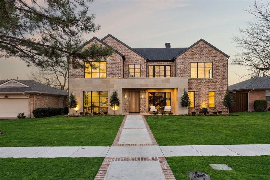 A stunning example of thoughtful design and flawless craftsmanship, this custom-built home by renowned Short Construction Group offers an exceptional living experience in the heart of Dallas. Every detail has been curated with intention, creating a residence that is both timeless and richly inviting. Stepping inside, you’re greeted by an expansive, light-filled foyer that gracefully flows into the main living spaces. Designer lighting fixtures make a bold statement throughout, illuminating bespoke millwork, custom finishes, and high-end materials that elevate each room. The main level features a spacious study — perfect for a home office or library — and the luxurious primary suite with rich textures and beautifully appointed finishes.
The heart of the home is defined by its seamless blend of elegance and function. With carefully selected wallpapers, accent walls, and architectural details that draw the eye, every room feels like its own curated space. Large windows and well-placed lighting maximize natural light while highlighting interior design elements that feel both refined and welcoming. Upstairs, discover four additional bedrooms, each with generous closets and designer touches, plus a versatile flex room that could serve as a studio, workout room, library, or media lounge — the choice is yours. A spacious game room completes this level, providing ideal space for entertainment and relaxation. The true showstopper is the expansive covered back patio, crafted for outdoor living at its finest. With ample space for dining, lounging, and entertaining, it seamlessly extends your living area outdoors — perfect for gatherings or quiet evenings under the sky.From the high-end designer lighting and stunning wallpaper accents to the thoughtful layout and superior construction quality, this home is a rare opportunity to own a work of art in one of Dallas’s most desirable neighborhoods.